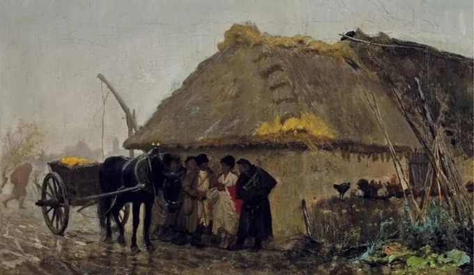 Podczas deszczu, 1873 olej na płótnie Muzeum Narodowe w Warszawie